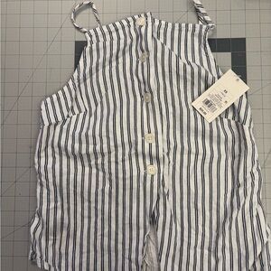 A New Day Navy Striped Sleeveless Romper